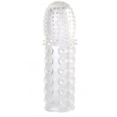 Прозрачная закрытая гелевая насадка - 13,5 см. - Toyfa Basic - в Балаково купить с доставкой
