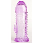 Фиолетовая гелевая насадка с шипами - 13 см. - Toyfa Basic - в Балаково купить с доставкой