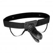 Полый страпон с двумя отростками и вибрацией Unisex Vibrating Hollow Strap-On Double Penetrating Dildo - 17,8 см. - Lux Fetish - купить с доставкой в Балаково