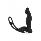 Черный вибромассажер простаты P-PLEASER W ERECTION ENHANCE - Dream Toys - в Балаково купить с доставкой