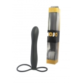 Черная насадка на пенис для двойной стимуляции Mojo BlackJack - 15 см. - Seven Creations - в Балаково купить с доставкой