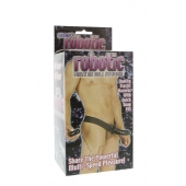 Мужской фаллопротез с вибрацией ROBOTIC MALE STRAP-ON BLACK - 17 см. - Seven Creations - купить с доставкой в Балаково