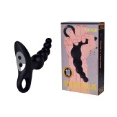 Черный силиконовый анальный вибромассажер-ёлочка с колечком-ограничителем - Erokay - в Балаково купить с доставкой