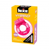 Розовое эрекционное виброкольцо Luxe VIBRO  Ужас Альпиниста  + презерватив - Luxe - в Балаково купить с доставкой