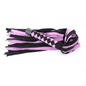 Черно-розовая плеть из замши - 58 см. - БДСМ Арсенал - купить с доставкой в Балаково