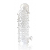 Закрытая прозрачная рельефная насадка Crystal sleeve - 13 см. - Erowoman-Eroman - в Балаково купить с доставкой