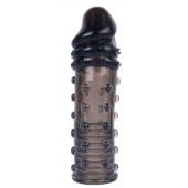 Черная насадка на пенис с пупырышками - 15 см. - Sex Expert - в Балаково купить с доставкой