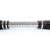 Черная длинная плеть с серебристой ручкой - 56 см. - БДСМ Арсенал - купить с доставкой в Балаково