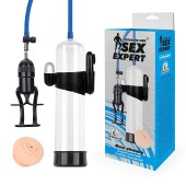 Прозрачная вакуумная вибропомпа Sex Expert с насадкой-вагиной - Sex Expert - в Балаково купить с доставкой