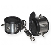 Серебристо-черные наручники с шипами и металлическим блеском - Sitabella - купить с доставкой в Балаково