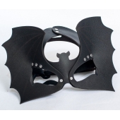 Черная кожаная маска на глаза  Летучая мышь - Sitabella - купить с доставкой в Балаково