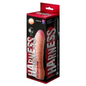 Телесная изогнутая насадка на Harness с коннектором BLACK LINE - 17 см. - LOVETOY (А-Полимер) - купить с доставкой в Балаково