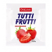 Пробник гель-смазки Tutti-frutti с земляничным вкусом - 4 гр. - Биоритм - купить с доставкой в Балаково