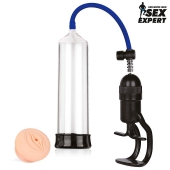Прозрачная вакуумная помпа с ручным поршнем - Sex Expert - в Балаково купить с доставкой