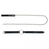 Черный поводок и чокер с кольцом Rada - Rebelts - купить с доставкой в Балаково