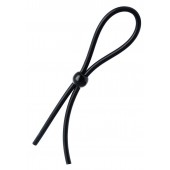 Черное лассо на пенис с одной бусиной - A-toys - в Балаково купить с доставкой