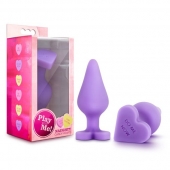 Фиолетовая анальная пробка Naughty Candy Heart Do Me Now - 8,9 см. - Blush Novelties - купить с доставкой в Балаково