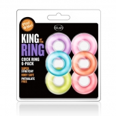 Набор из 6 эрекционных колец King of the Ring - Blush Novelties - в Балаково купить с доставкой