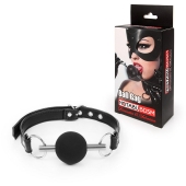 Черный силиконовый кляп-шарик на ремешке - Notabu - купить с доставкой в Балаково