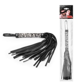 Черная многохвостовая плеть с круглой ручкой-зеброй - 39 см. - Notabu - купить с доставкой в Балаково