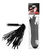 Черная многохвостая плетка с круглой ручкой с шариком на конце - 39 см. - Notabu - купить с доставкой в Балаково