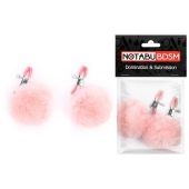 Зажимы для сосков с розовым пушком - Notabu - купить с доставкой в Балаково