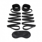 Чёрные манжеты для фиксации на кровати Bondage Bed Strap - Lux Fetish - купить с доставкой в Балаково
