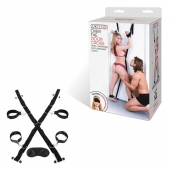 Чёрный набор для фиксации у двери - Lux Fetish - купить с доставкой в Балаково