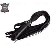 Черная плеть  Ковбой  с ручкой-фаллосом - 55 см. - Sitabella - купить с доставкой в Балаково