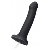 Черный фаллос с имитацией эякуляции Silicon Cum Dildo L - 19,6 см. - Strap-on-me - купить с доставкой в Балаково