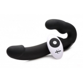 Черный безремневой страпон Urge Silicone Strap On с пультом ДУ - 24 см. - XR Brands - купить с доставкой в Балаково