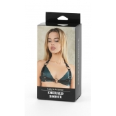 Изумрудный лиф Ladys Arsenal с колечками - БДСМ Арсенал - купить с доставкой в Балаково