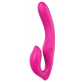 Ярко-розовый безремневой страпон REMOTE DOUBLE DIPPER - 22 см. - Dream Toys - купить с доставкой в Балаково