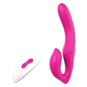 Ярко-розовый безремневой страпон REMOTE DOUBLE DIPPER - 22 см. - Dream Toys - купить с доставкой в Балаково