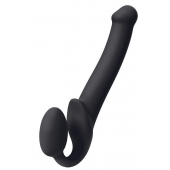 Черный безремневой страпон Silicone Bendable Strap-On M - Strap-on-me - купить с доставкой в Балаково