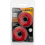 Набор из 2 красных эрекционных колец DONUT RINGS OVERSIZED - Blush Novelties - в Балаково купить с доставкой