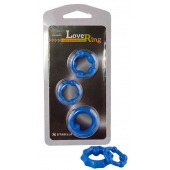 Набор из 3 синих рельефных эрекционных колец - Sitabella - в Балаково купить с доставкой