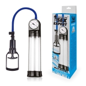 Прозрачная вакуумная помпа Sex Expert с манометром - Sex Expert - в Балаково купить с доставкой