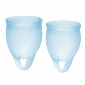 Набор голубых менструальных чаш Feel confident Menstrual Cup - Satisfyer - купить с доставкой в Балаково