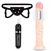 Регулируемые трусики с вибрирующей насадкой - 21 см. - Lux Fetish - купить с доставкой в Балаково