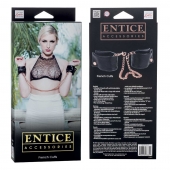Черные мягкие наручники Entice French Cuffs с цепью - California Exotic Novelties - купить с доставкой в Балаково