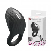 Черное эрекционное виброкольцо с рельефным дизайном Heloise - Baile - в Балаково купить с доставкой