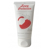 Лубрикант на водной основе с ароматом малины Love Protection Strawberry - 50 мл. - Lola Games - купить с доставкой в Балаково
