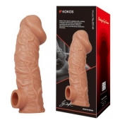 Телесная насадка на фаллос с фиксацией мошонки EXTREME SLEEVE - 15,6 см. - KOKOS - в Балаково купить с доставкой