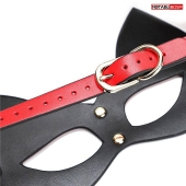 Красно-черная игровая маска с ушками - Notabu - купить с доставкой в Балаково