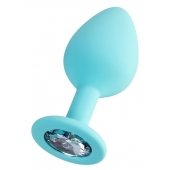 Мятная анальная втулка Brilliant с прозрачным кристаллом - 8 см. - ToyFa - купить с доставкой в Балаково