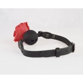 Черный кляп-шар с розой - Sitabella - купить с доставкой в Балаково