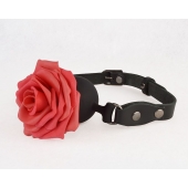 Черный кляп-шар с розой - Sitabella - купить с доставкой в Балаково