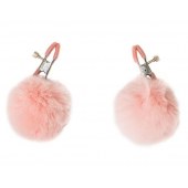 Зажимы на соски Angelic с розовыми меховыми шариками - Lola Games - купить с доставкой в Балаково
