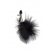 Зажимы на соски с черным пухом Euphoric - Lola Games - купить с доставкой в Балаково